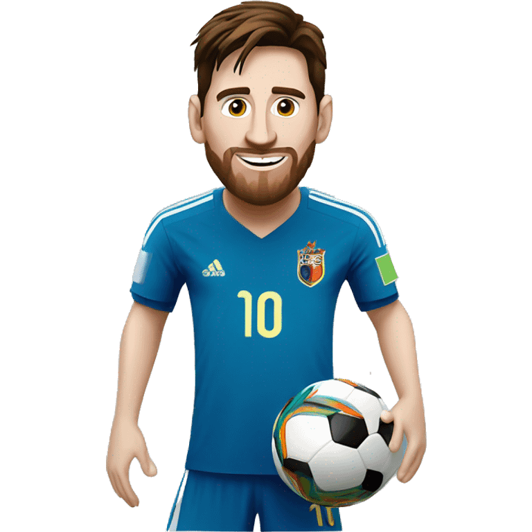 leo messi with world cup  emoji