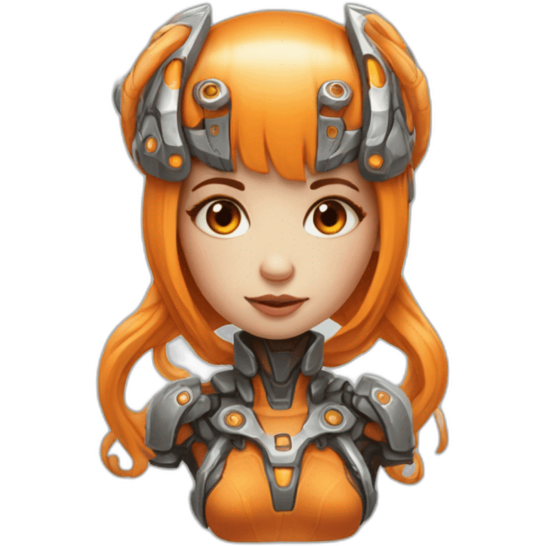 Little completely orange feminine mammouth cyborg emoji