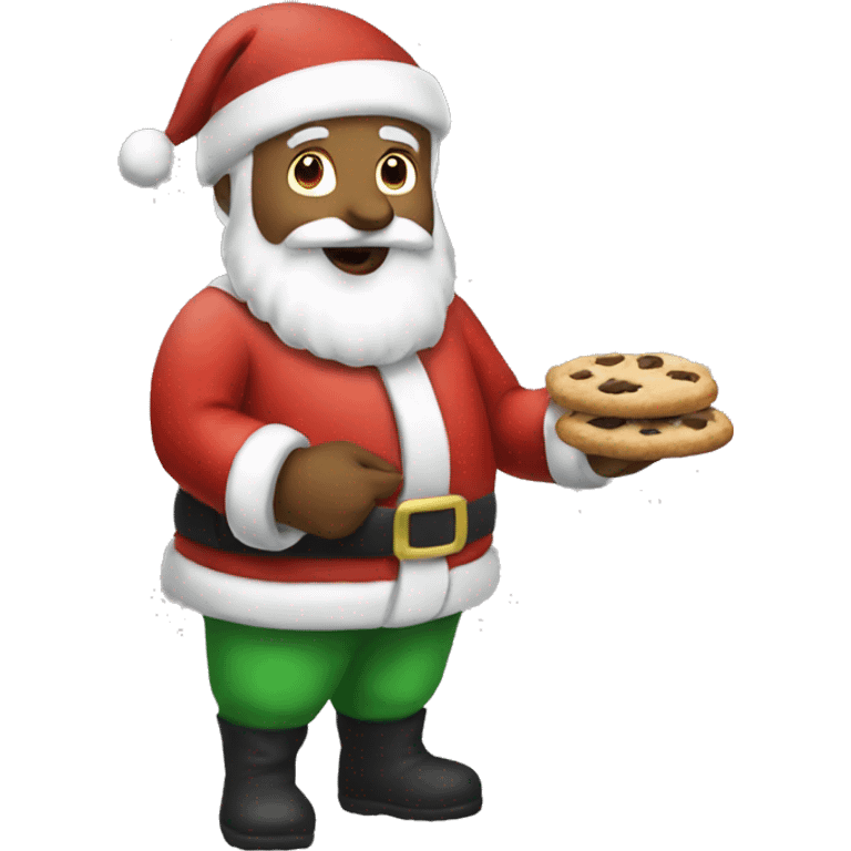 Santa eating cookies emoji