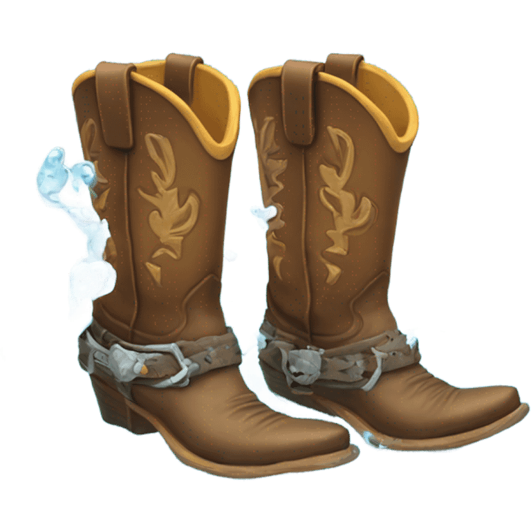 Cowboy boots in water emoji