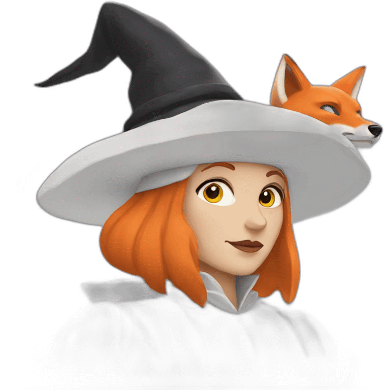 white witch with fox emoji