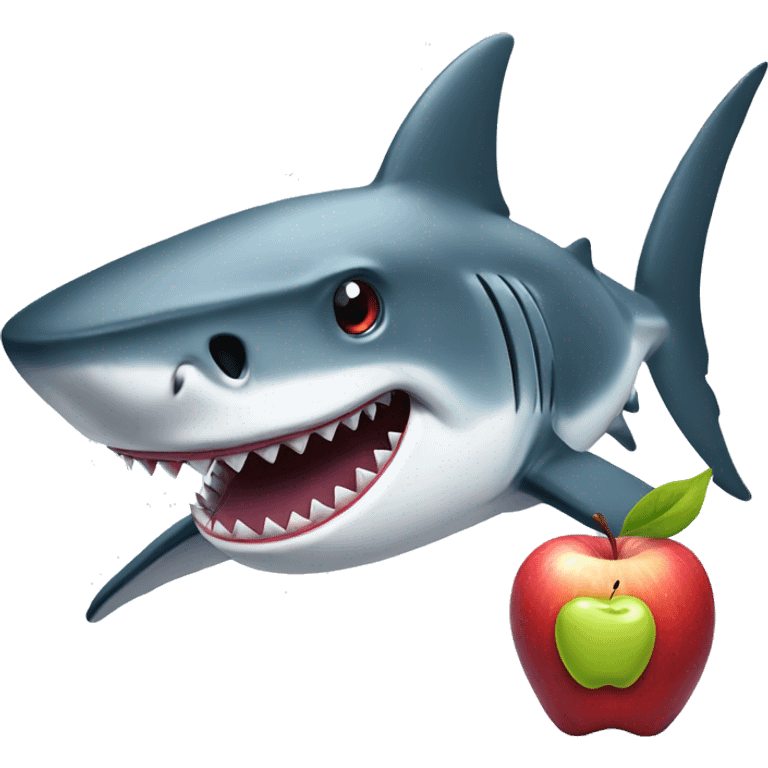 Shark with apple  emoji