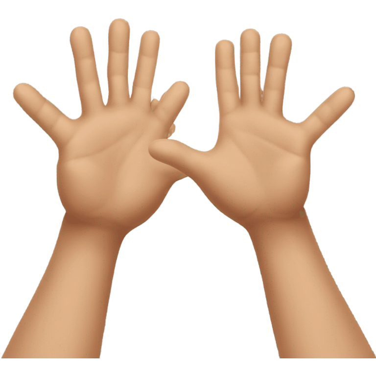 High-five hands with too man emoji