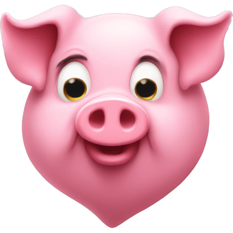 Pink heart with a pig emoji