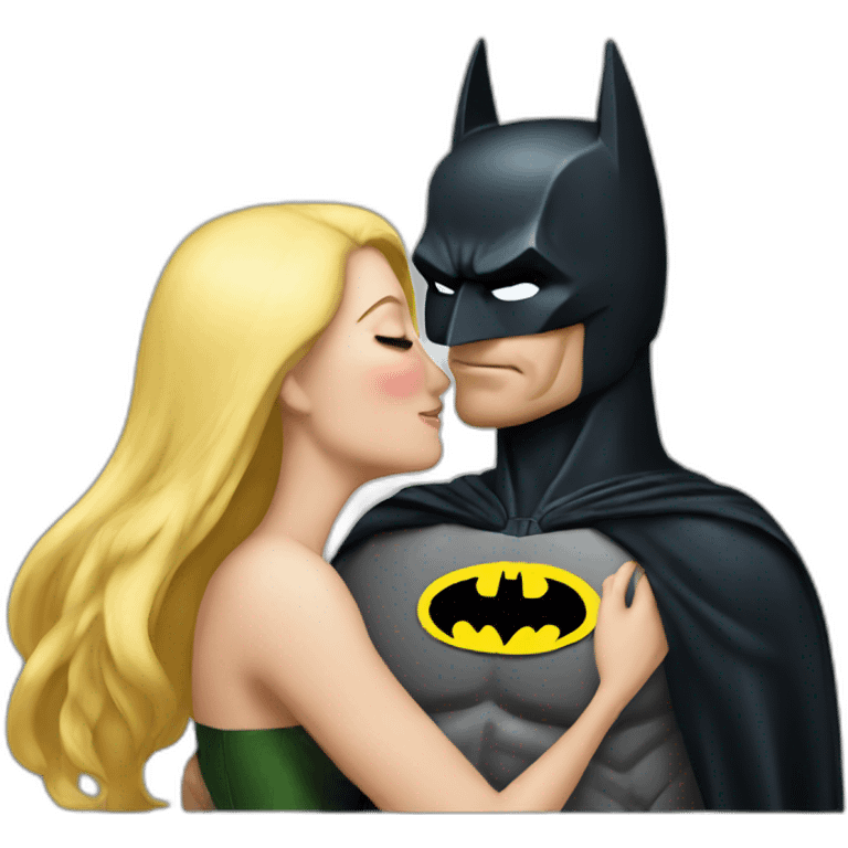 Batman kissing women emoji