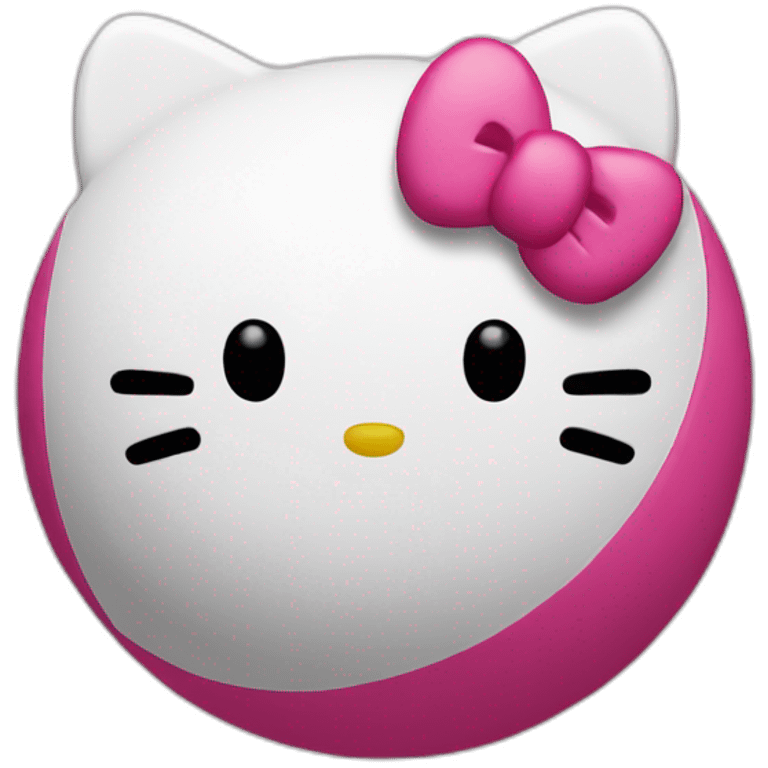 Hello kitty playing point ball emoji