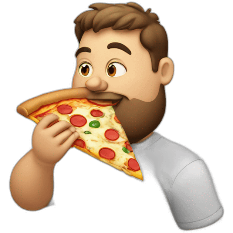 fatty guy eating pizza emoji