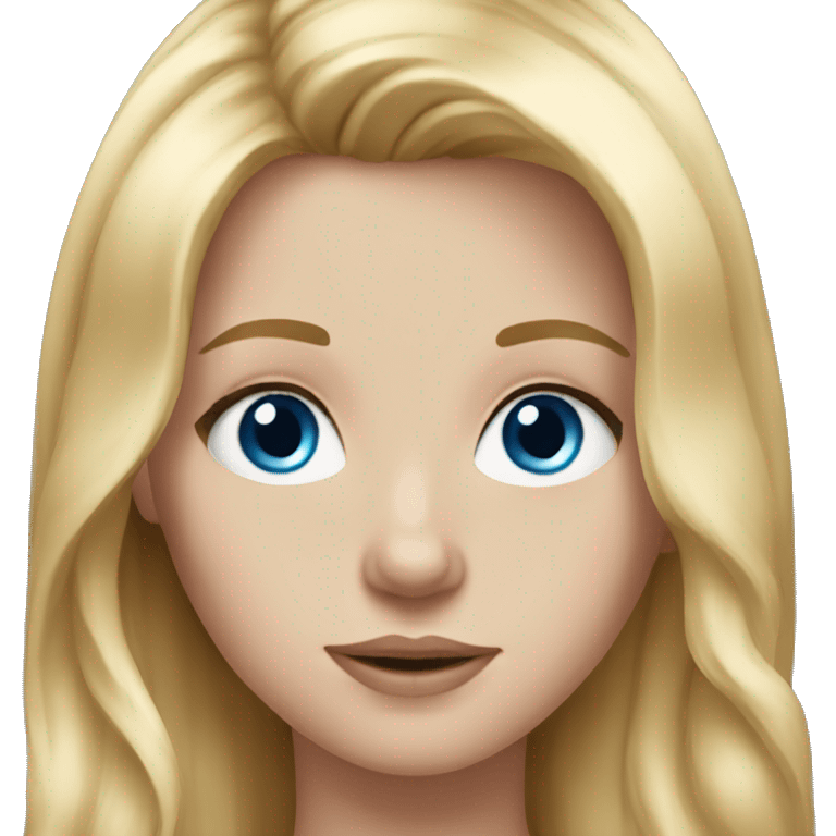 Realistic White girl with long blonde hair and blue eyes  emoji