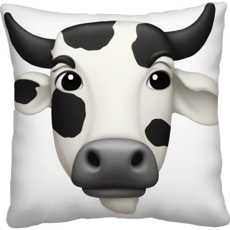 a pillow that looks like a cow emoji