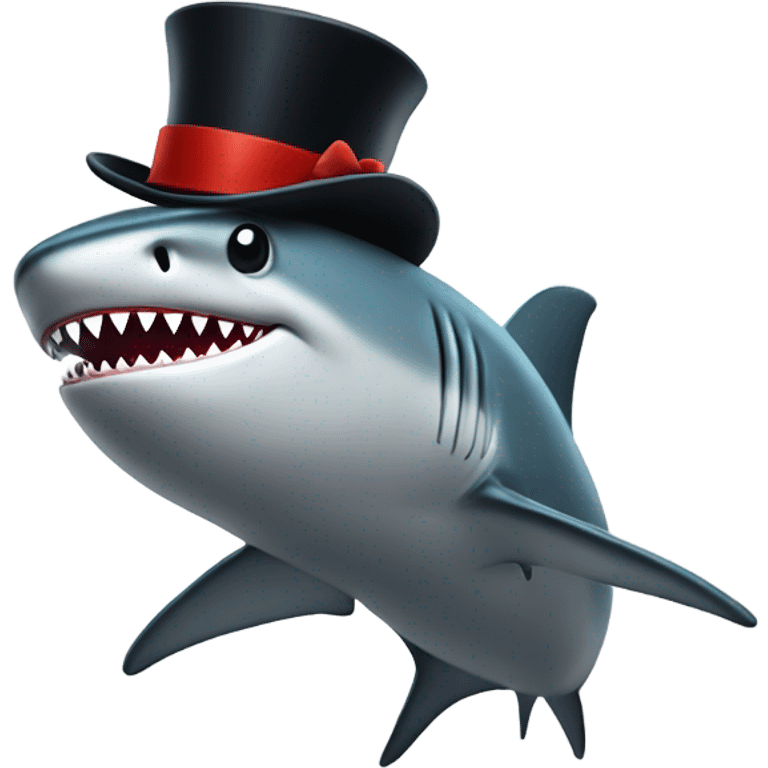 shark wearing a tophat emoji