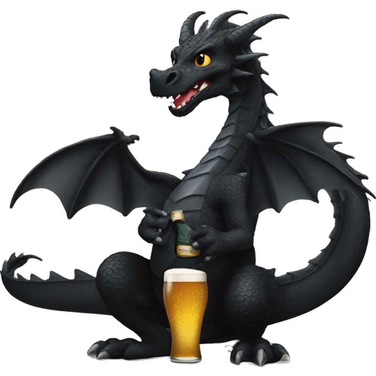 black dragon with a beer emoji