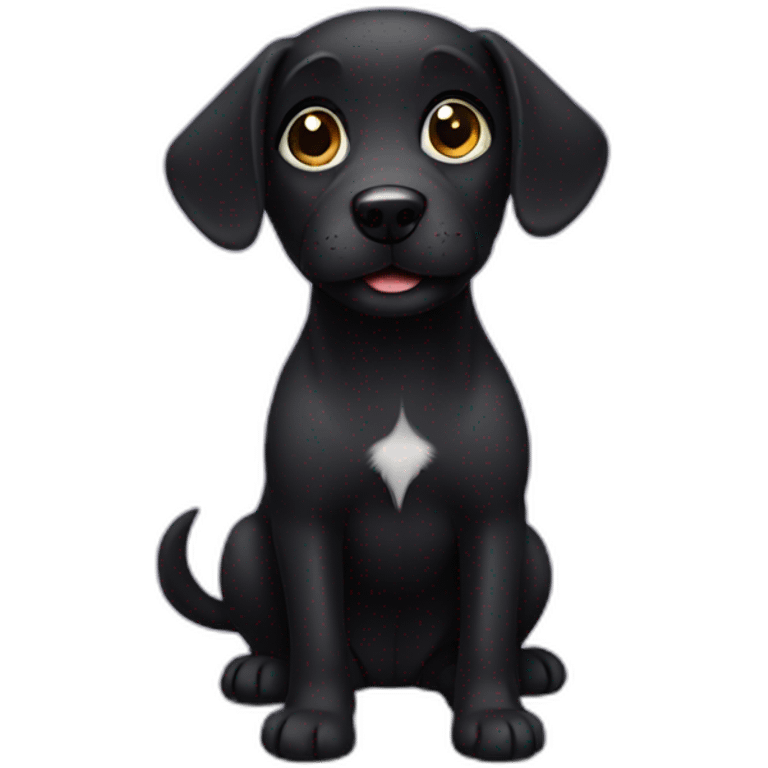 Cute black dog emoji