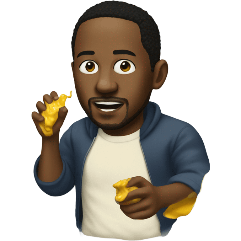 Kendrick Lamar throwing mustard at Drake emoji