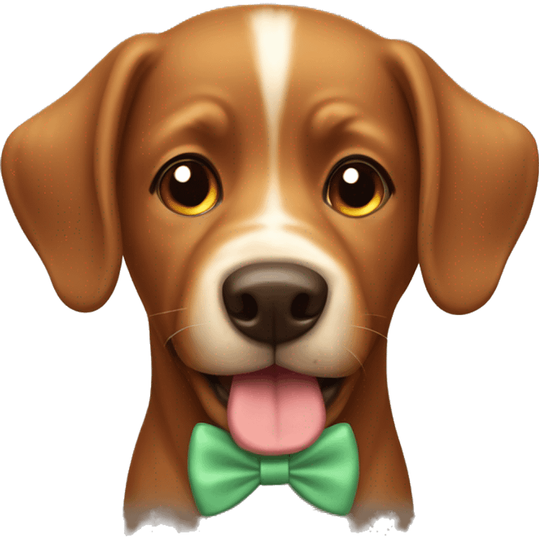 Brown dog whit bow emoji