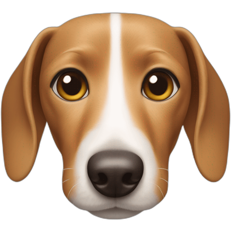 white and brown dachshund face front emoji