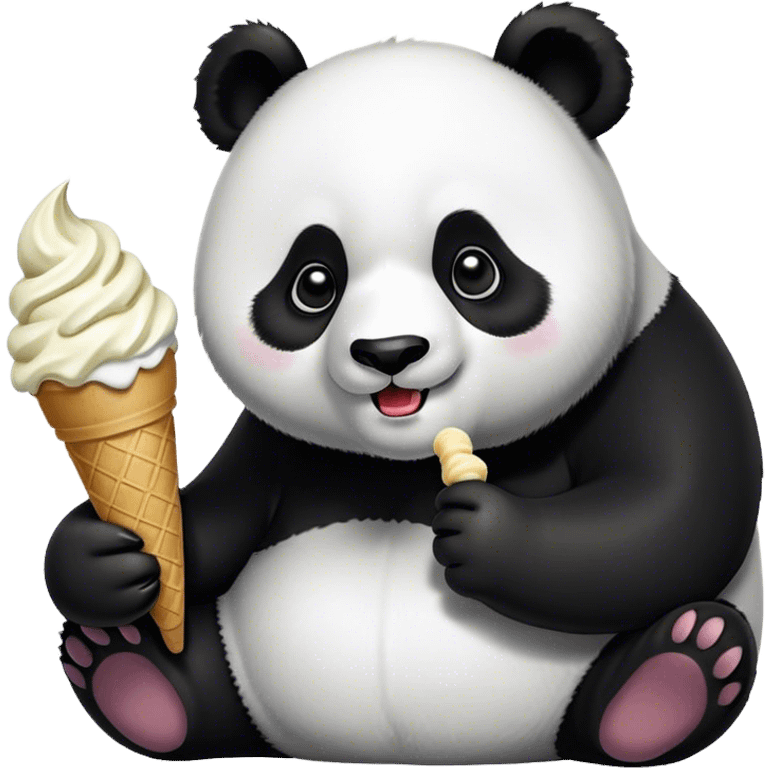 Panda eating ice cream emoji