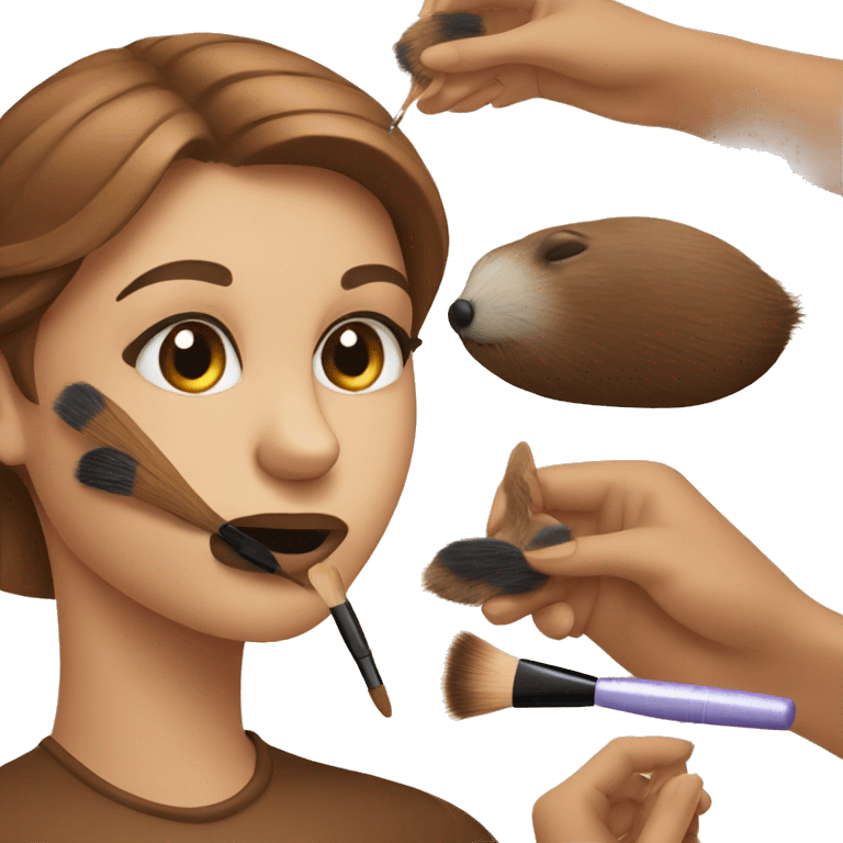 Beaver doing make up emoji