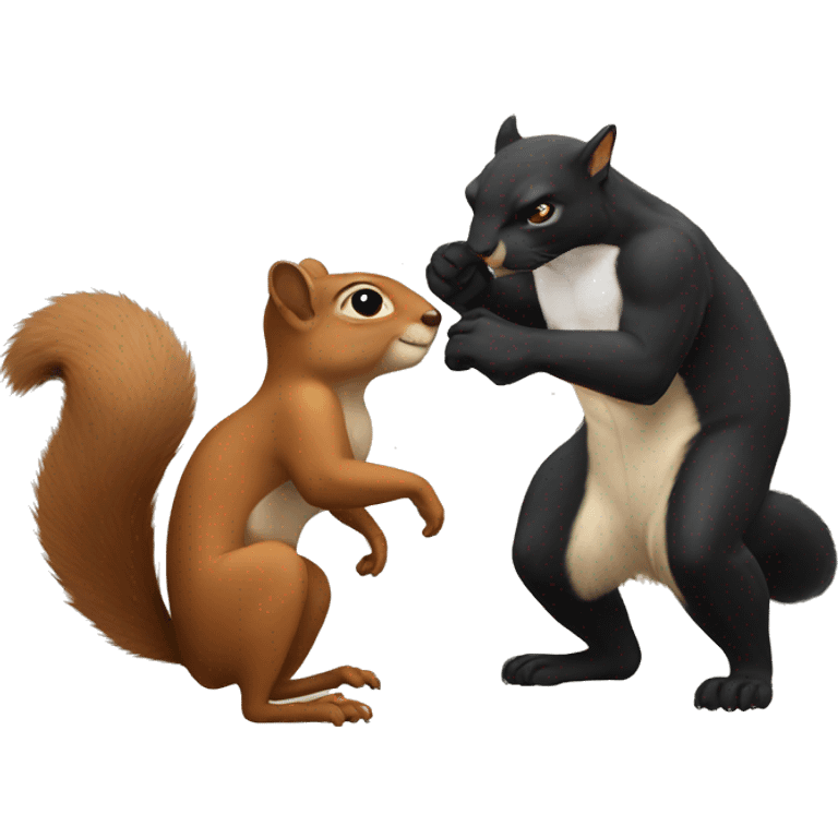 Squirrel helping a panther emoji