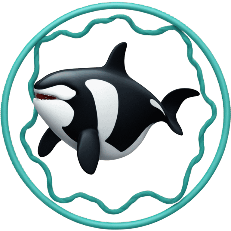 Orca jumping through a hoop emoji