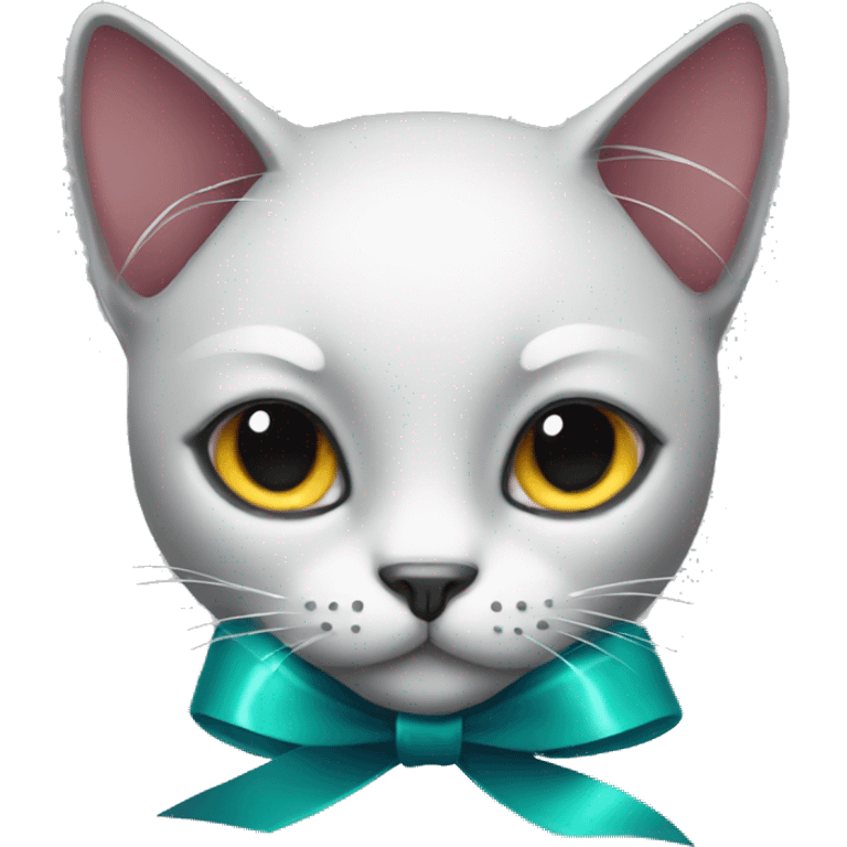 black cat with ribbon emoji