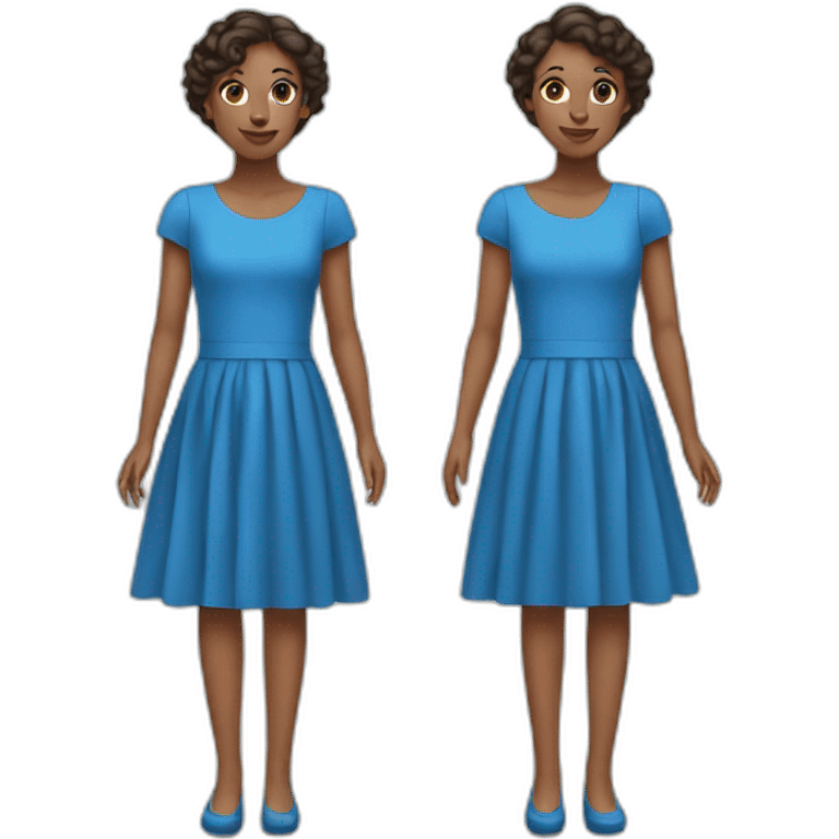 two twins wearing a blue dress emoji