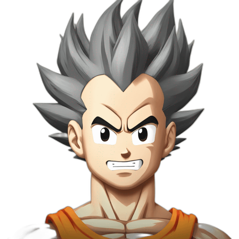 Bald Son Goku on Vegeta emoji