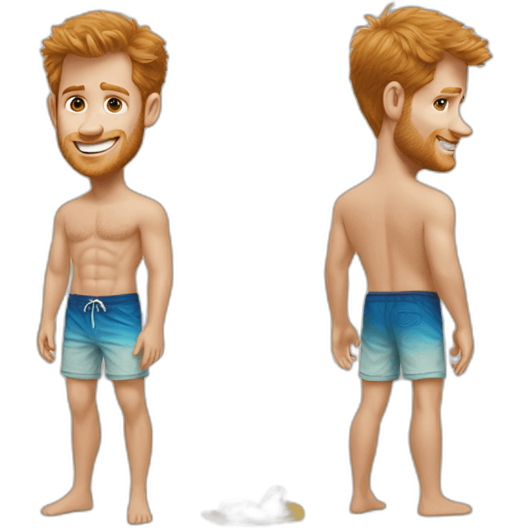 Prince Harry as a beach bum emoji