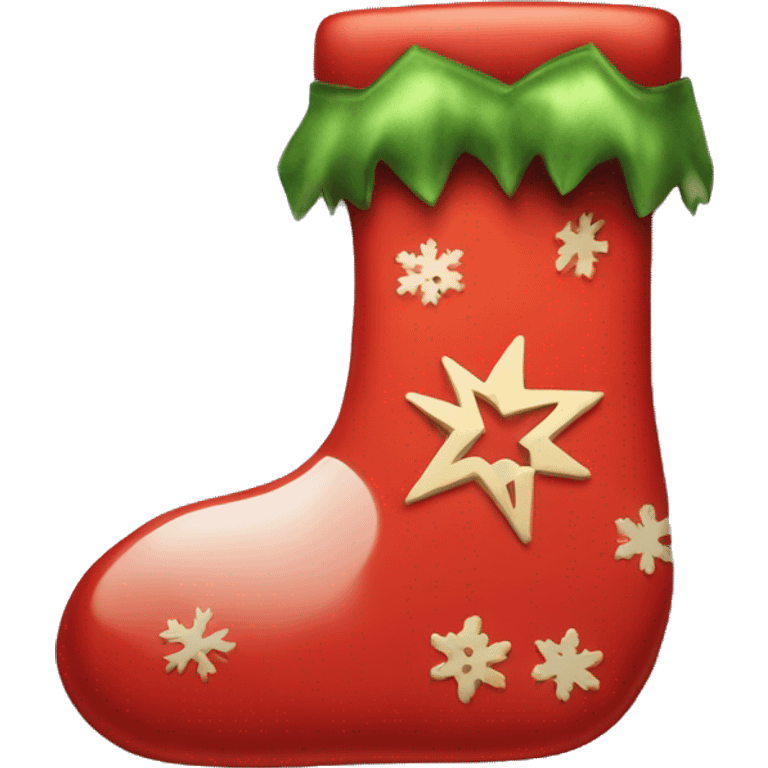 Christmas stocking on a shelf  emoji