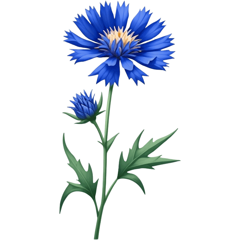 single blue Cornflower, straight stem emoji