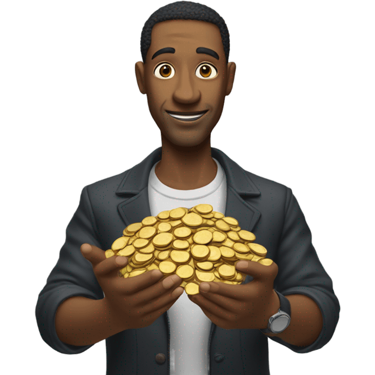 man with large nose holding coins  emoji