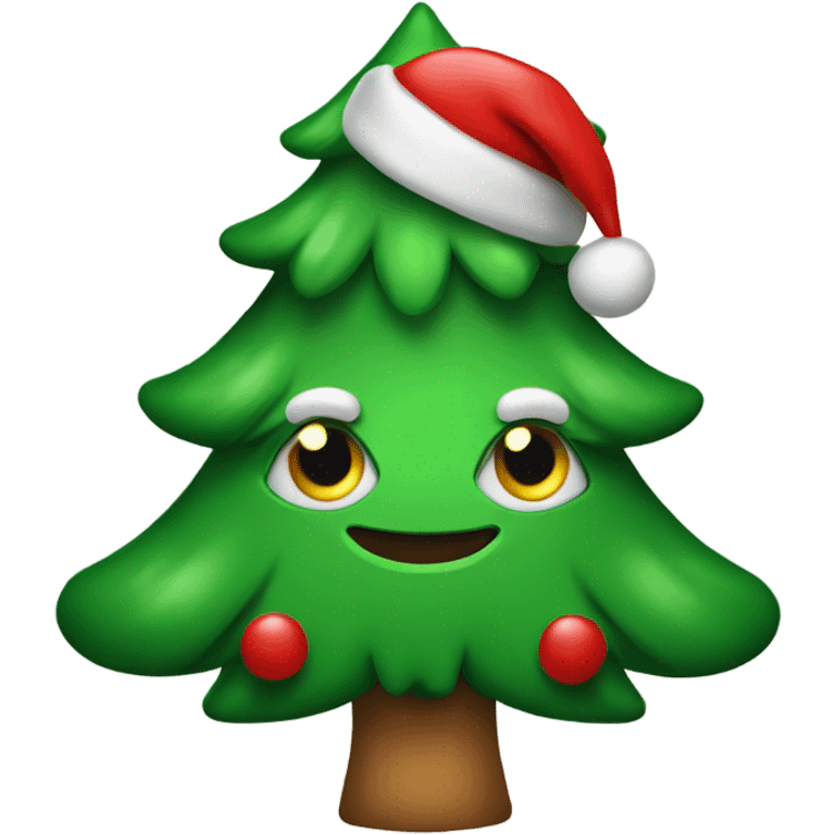 Christmas tree with Santa hat emoji