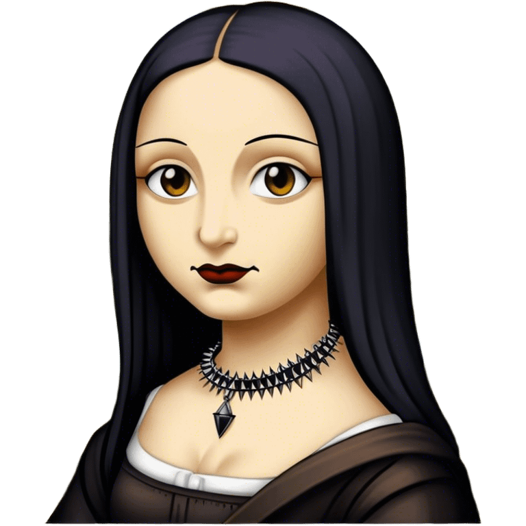 Goth mona lisa with spike choker  emoji