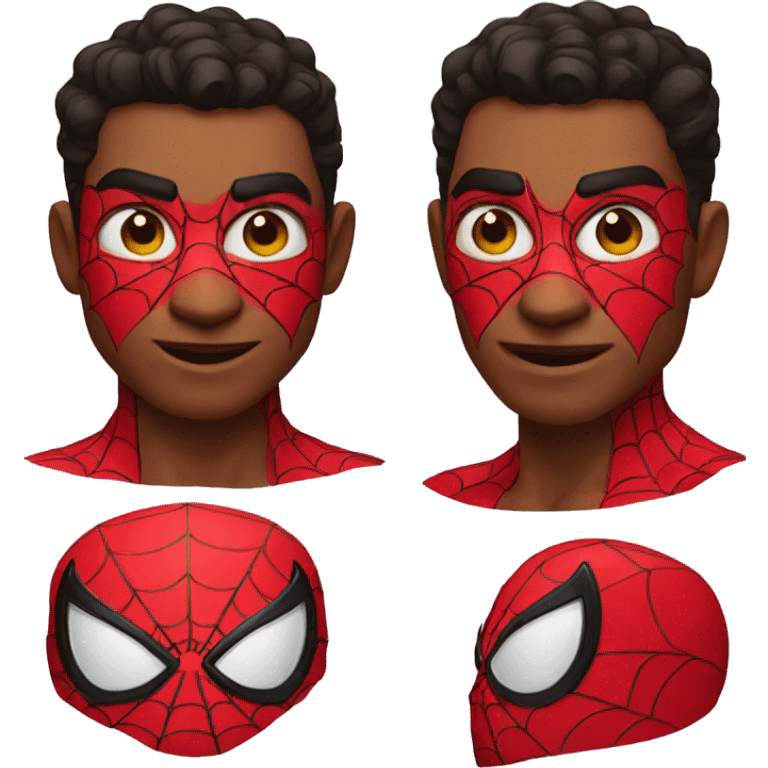 spiderman different  expression, half body emoji