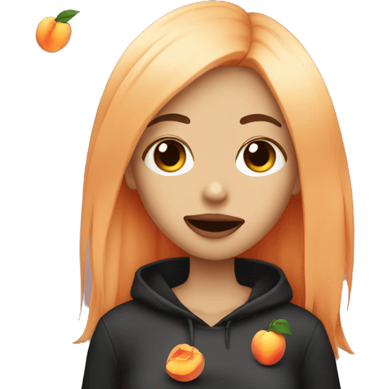 emo women eating peaches  emoji