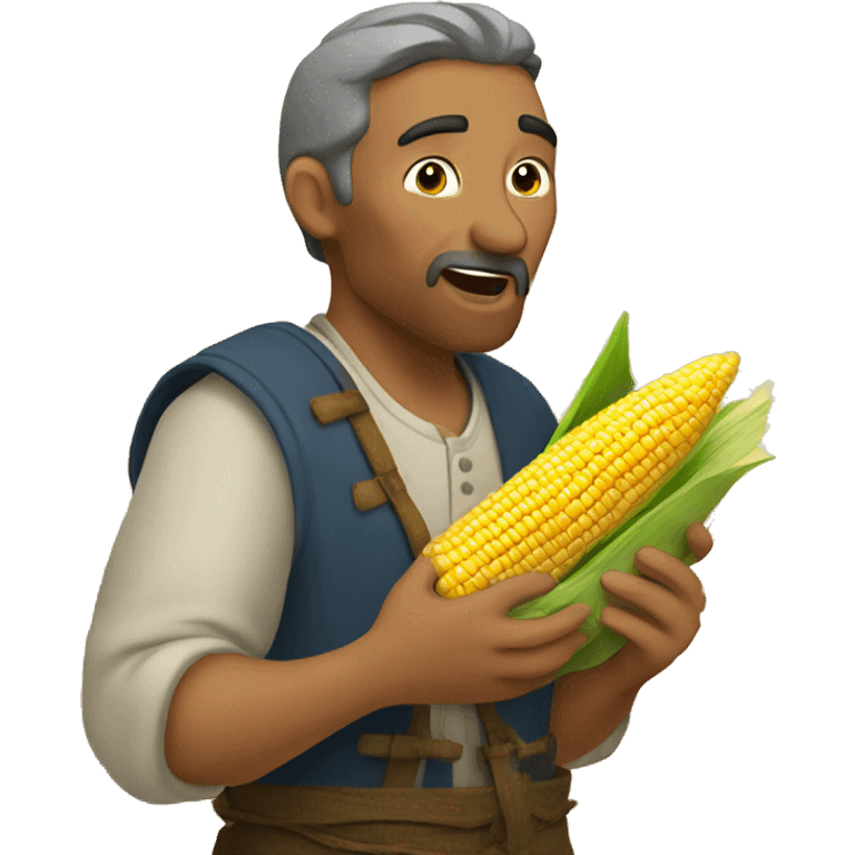 Peasant eating corn emoji