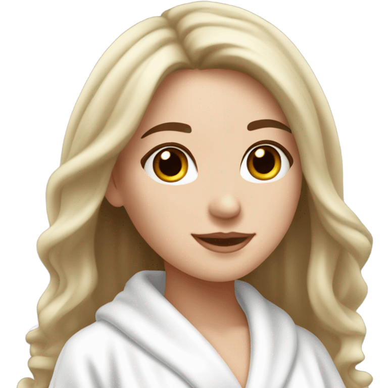 In Robe Spa day white girl brunette emoji