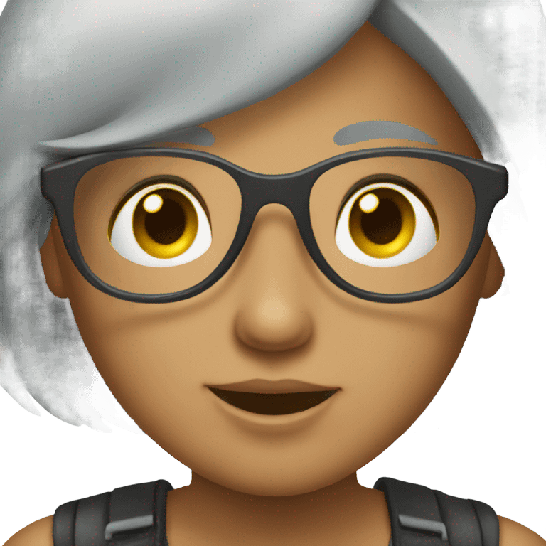 Girl grey hair sunglasses  emoji