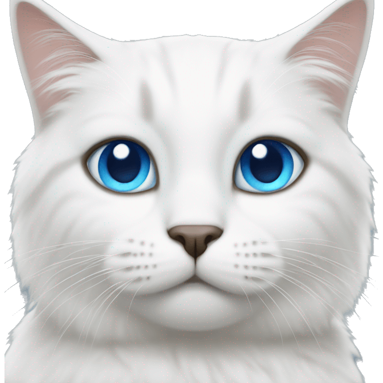 White fur cat with blue eyes emoji