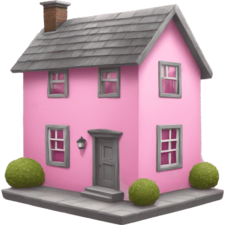 Pink house with hearts emoji