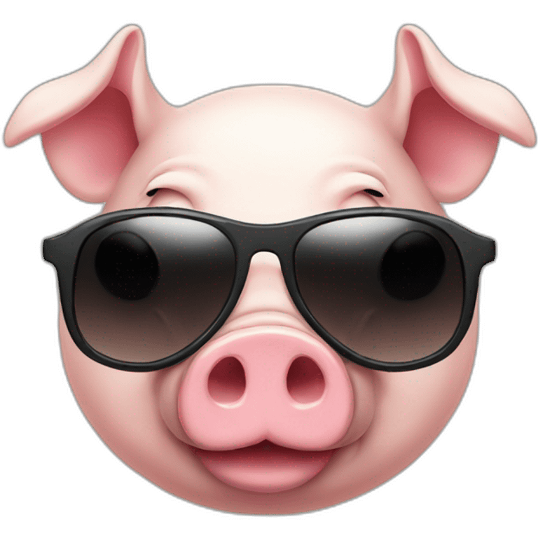 Fat Pig with sunglasses emoji