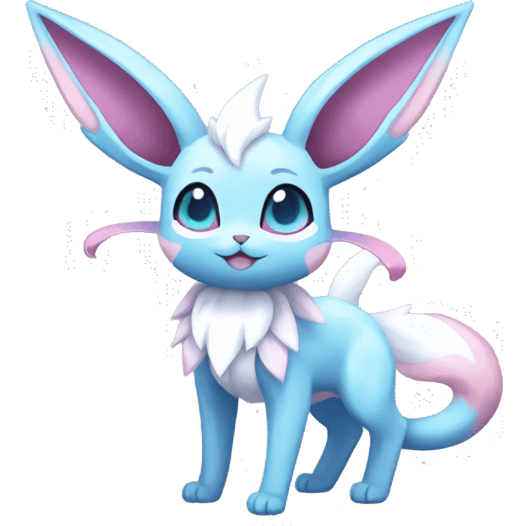 Kawaii Sylveon-Glaceon-Espeon-Pokémon full body emoji