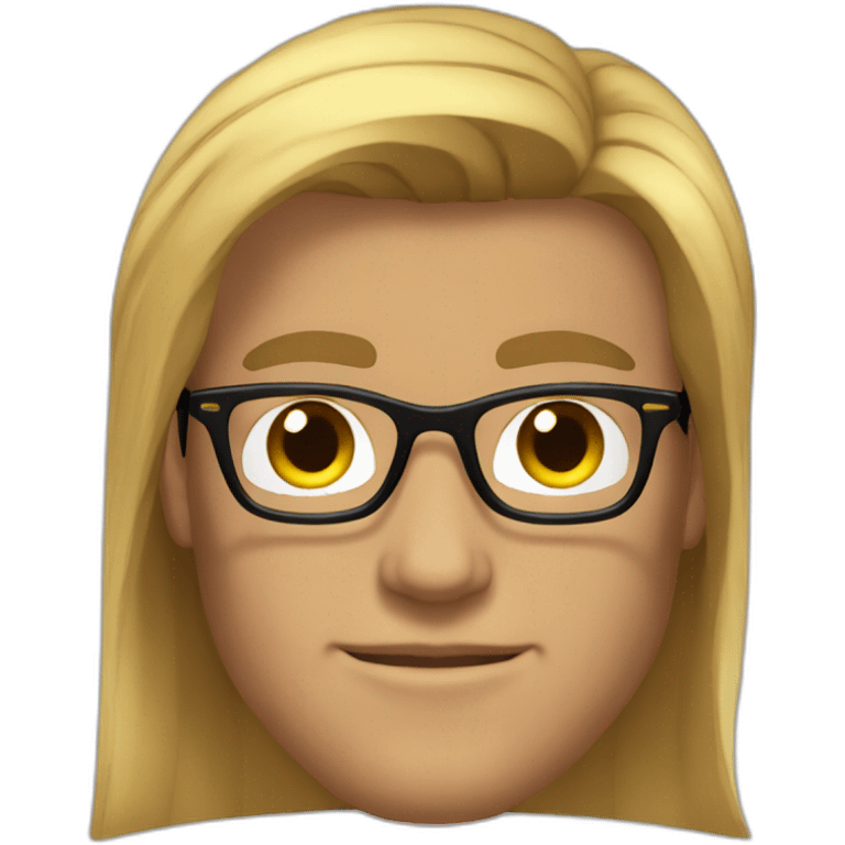 guy fashion bodybuilder glasses, developper brown straight hair emoji