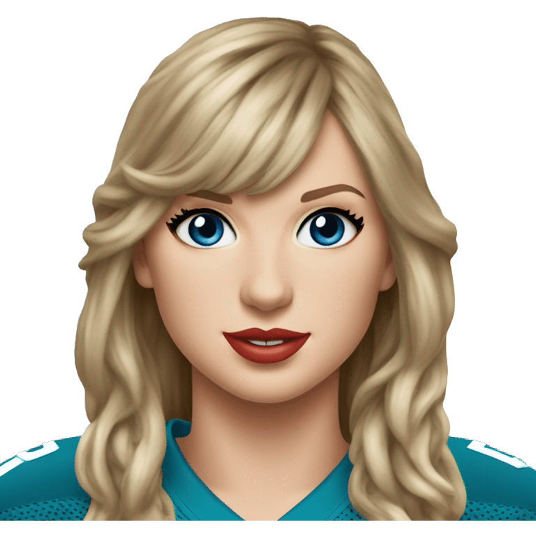 taylor swift in chiefs jersey blue eyes emoji