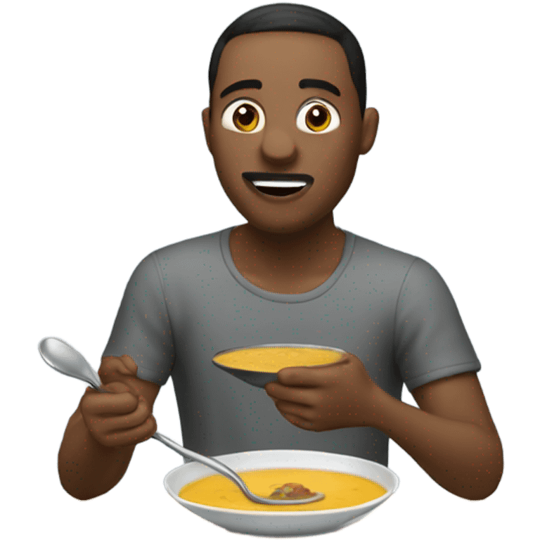 Man eating soup emoji