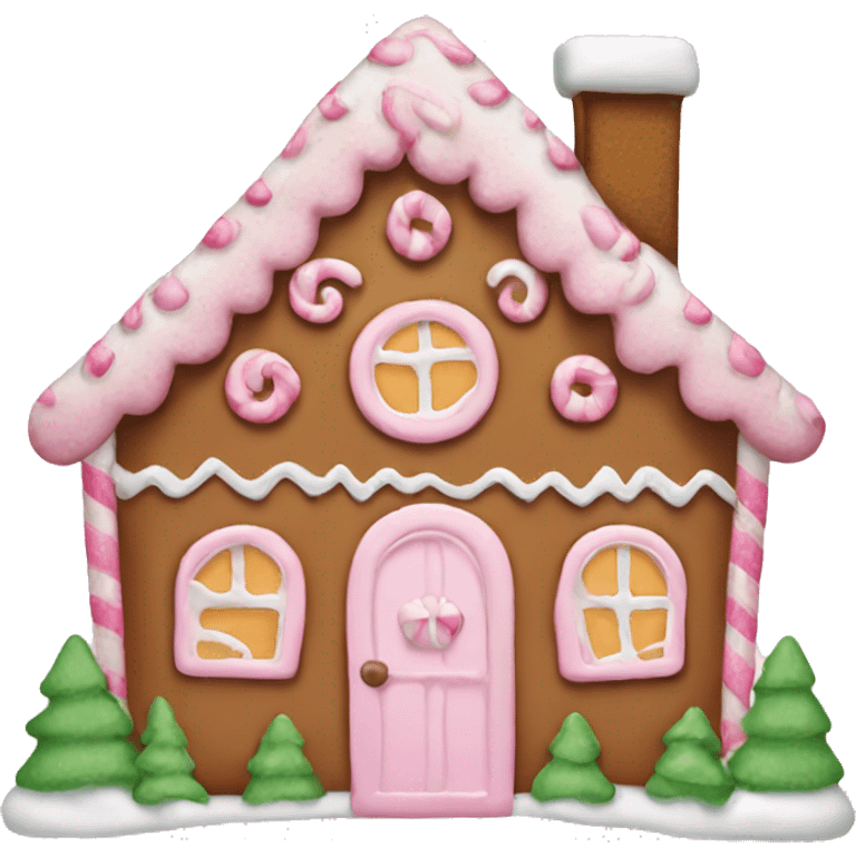 Light pink  gingerbread house emoji