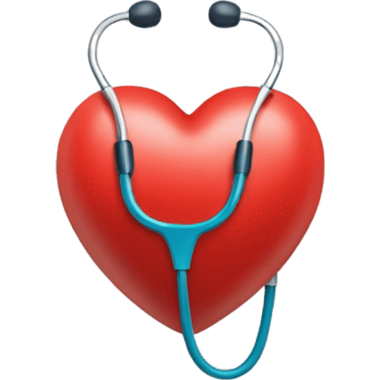 heart with a stethoscope wrapped around it emoji