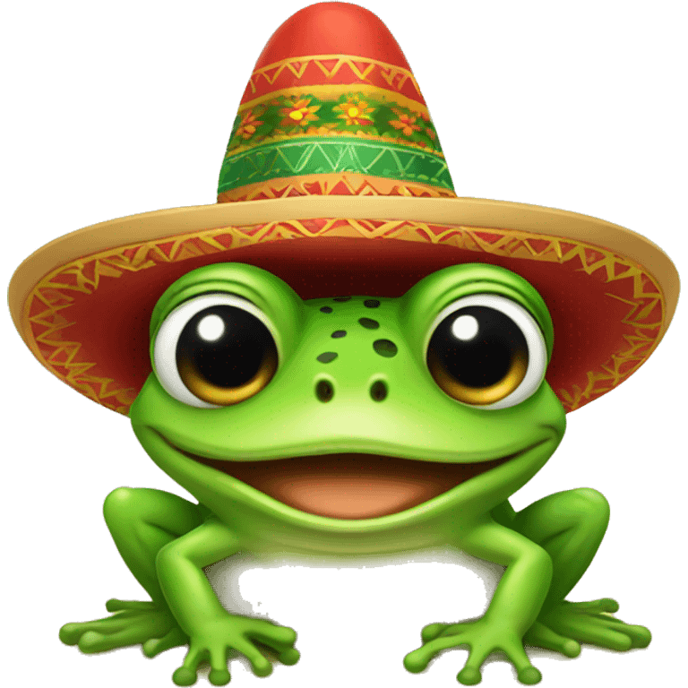 frog with mexican hat emoji