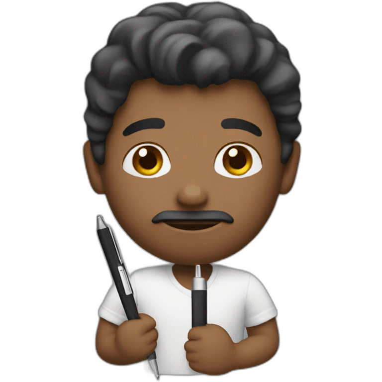 man holding a pen emoji