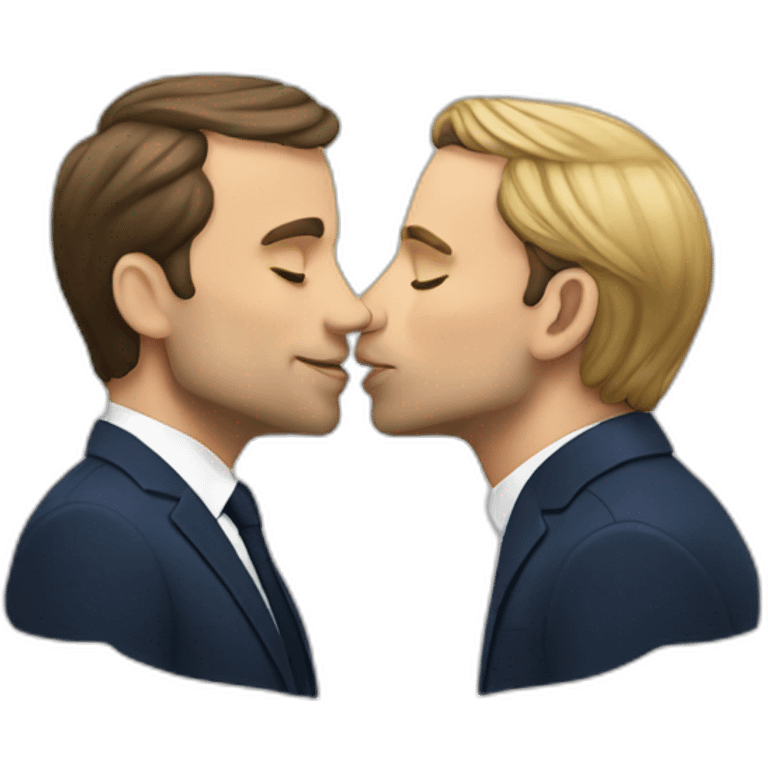 macron kissing emoji