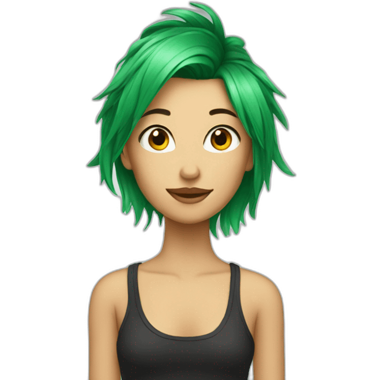 Green hair  emoji